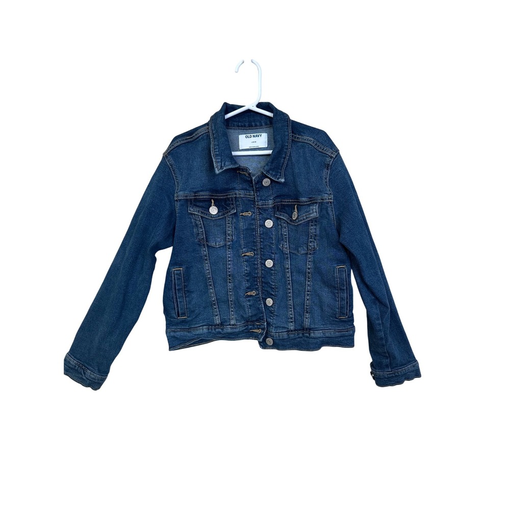 Old Navy Kids L 10 12 Blue Denim Trucker Jean Jacket‎